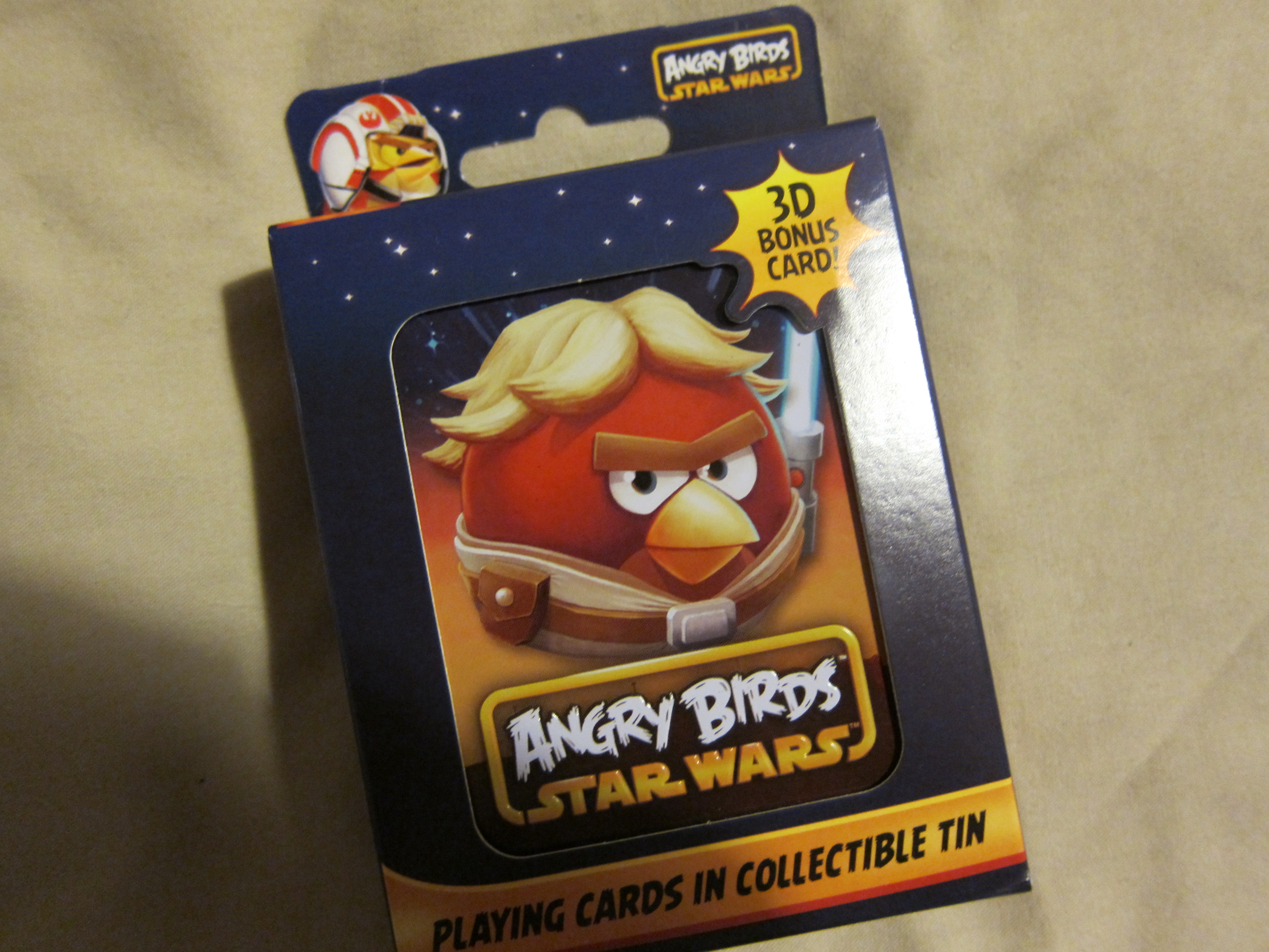 Angry Birds Star Wars Playing 3d bonus Cards In Collectable Tin set of 4 