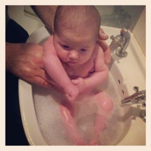 emmas first bath