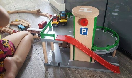 brio parking garage toy review
